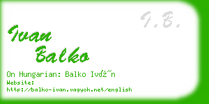 ivan balko business card